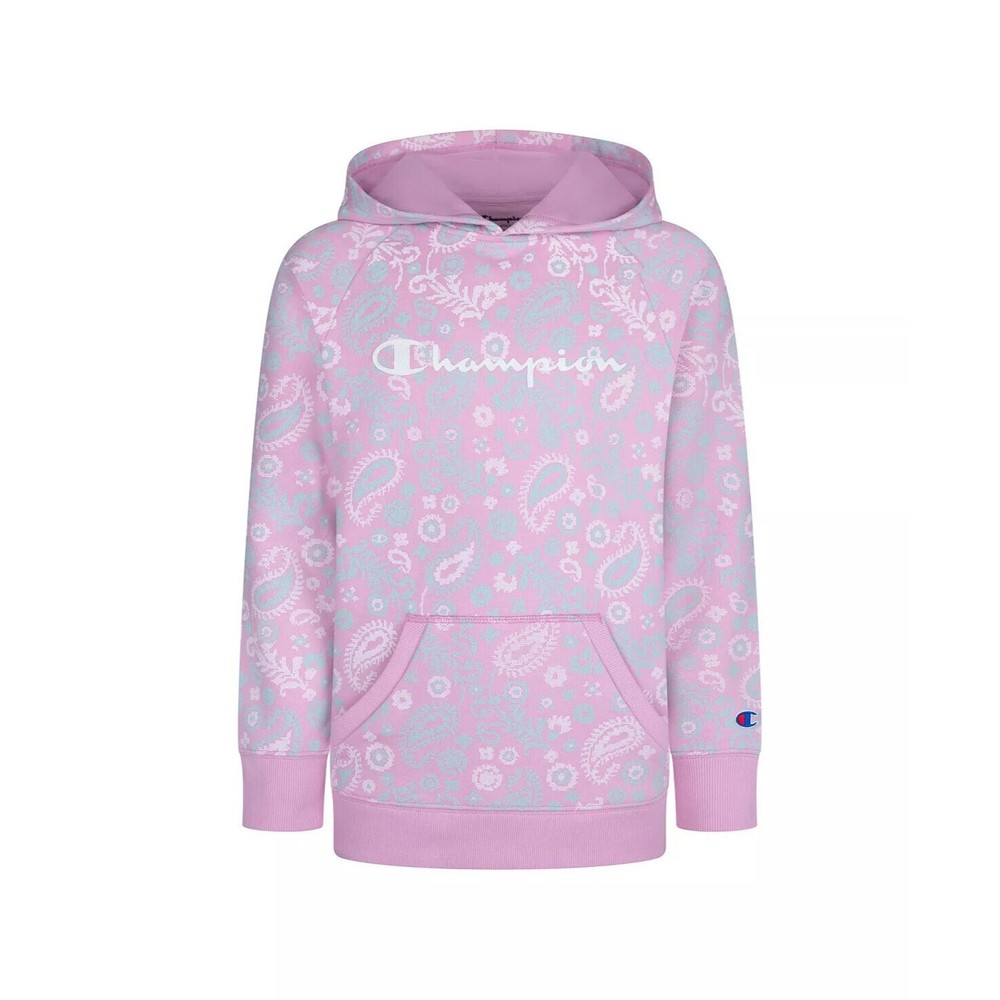 NWT CHAMPION Big Girls Paisley Script Fleece Hoodie, Sizes: L, XL